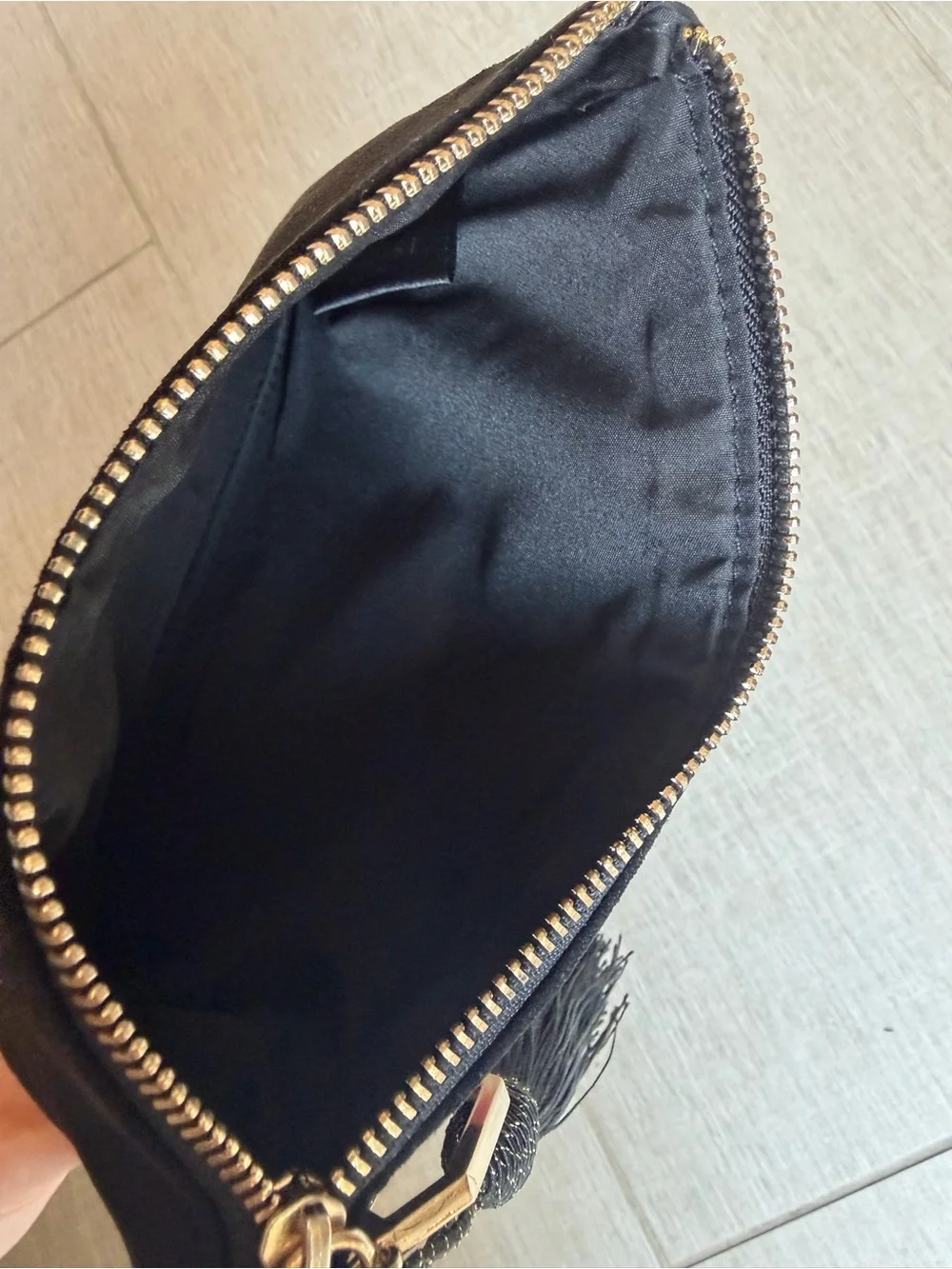 BVLGARI Goldea charm/tassel zipper pouch - NWOT